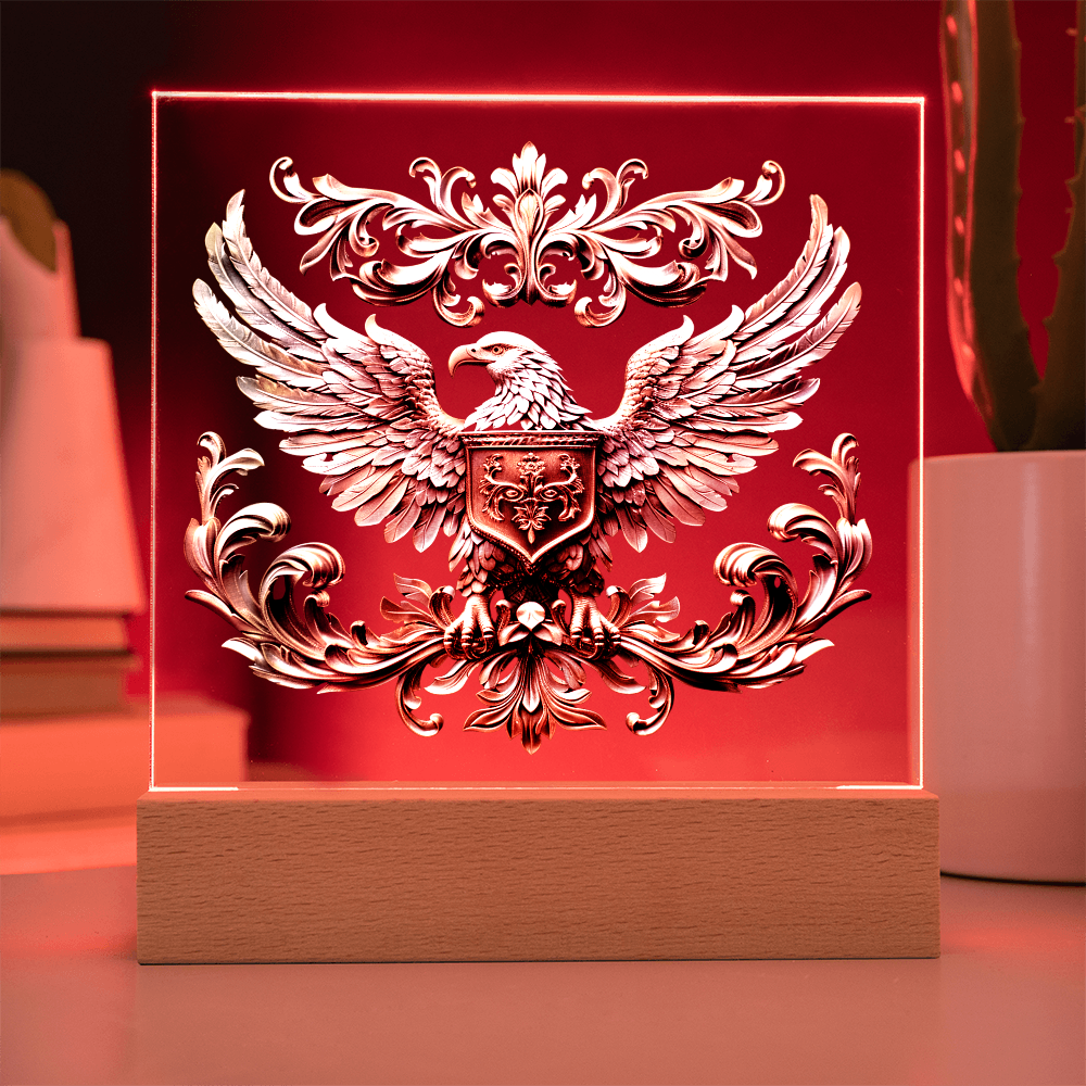 Heraldry Embossed Look Eagle Plaque – Regal Crest Fantasy Light Panel