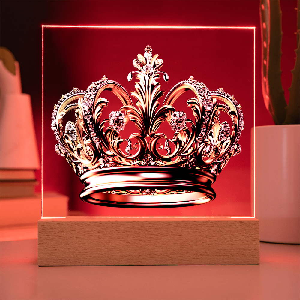 Knight’s Order Embossed Look Crown Plaque – Mystical Fantasy Light Panel