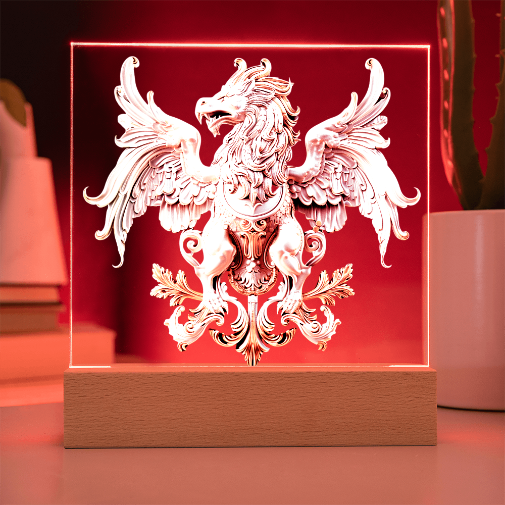 Heraldry Embossed Look Griffin Plaque – Regal Fantasy Light Panel