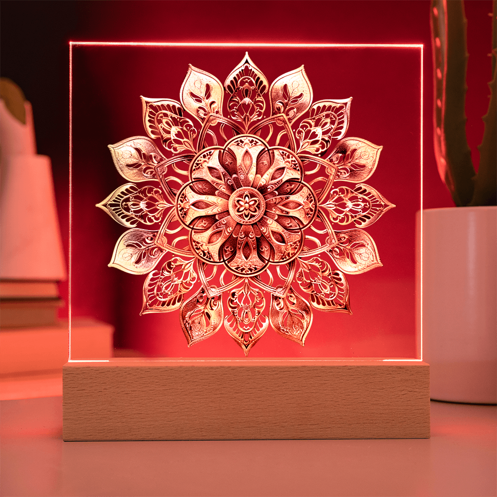 Arcane Embossed Look Mandala Plaque – Mystical Fantasy Light Panel