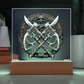 Armory Embossed Look Crossed Axes Plaque – Medieval Fantasy Light Panel