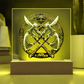 Armory Embossed Look Crossed Axes Plaque – Medieval Fantasy Light Panel