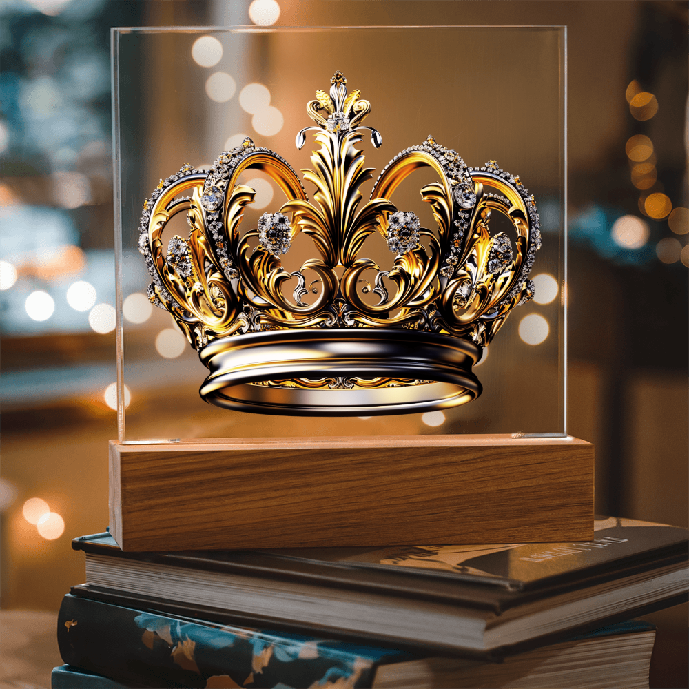 Knight’s Order Embossed Look Crown Plaque – Mystical Fantasy Light Panel