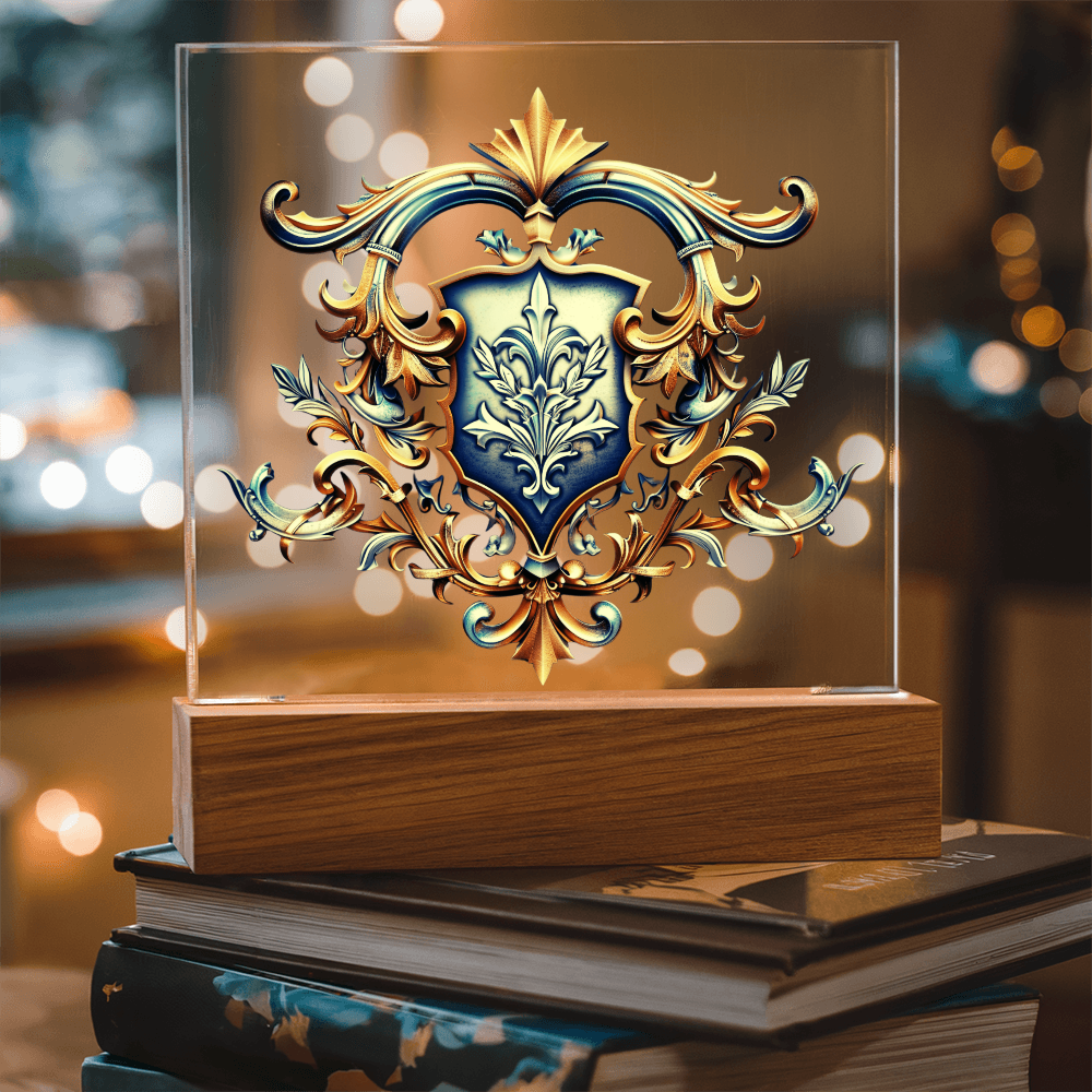 Knight’s Order Embossed Look Crest Plaque – Mystical Fantasy Light Panel