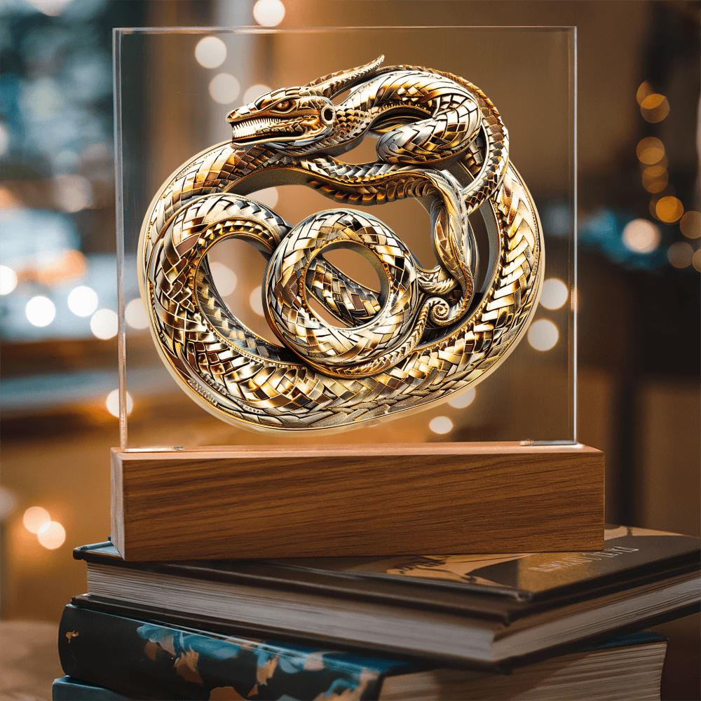 Arcane Embossed Look Serpent Plaque – Mystical Fantasy Light Panel