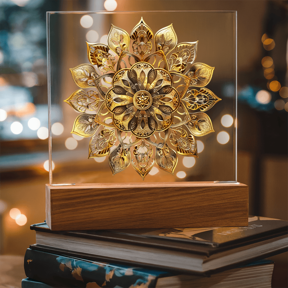 Arcane Embossed Look Mandala Plaque – Mystical Fantasy Light Panel
