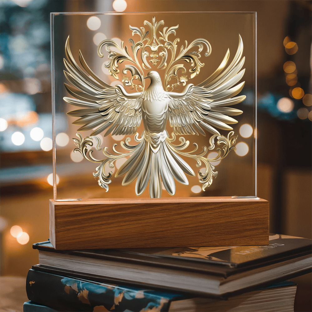 Knight's Order Embossed Look Dove Plaque – Mystical Fantasy Light Panel