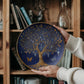 Golden Roots & Indigo Sky – Celestial Tree of Life Decorative Plate