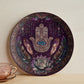 Mystic Hamsa Hand Decorative Plate – Boho Eye & Feather Wall Art (10")