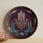 Hamsa Cactus & Feather Plate – Mystical Protection Wall Art (10")
