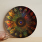 Radiant Vision – Peacock Feather Mandala Rainbow Decorative Plate
