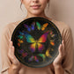 Galactic Flight – Rainbow Butterfly Mandala Decorative Plate