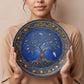 Feathered Realms – Tree of Life with Gold Rim & Falling Leaves Decorative Plate
