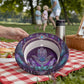 Sacred Circles Decorative Bowl – Hamsa Hand with Feather & Lotus Design
