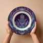Sacred Circles Decorative Bowl – Hamsa Hand with Feather & Lotus Design
