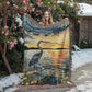 Sunset Heron Watch | Tranquil Lake Scene Woven Blanket for Nature-Inspired Living