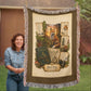 Red Fox Woven Throw Blanket | Woodland Animal Decor | Cotton Tapestry Throw | Naturalist Journal Gift
