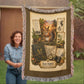Squirrel Woven Throw Blanket | Woodland Animal Decor | Cotton Tapestry Throw | Naturalist Journal Gift