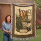 Hare Woven Throw Blanket | Woodland Animal Decor | Cotton Tapestry Throw | Naturalist Journal Gift