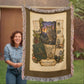 Great Horned Owl Woven Throw Blanket | Woodland Animal Decor | Cotton Tapestry Throw | Naturalist Journal Gift