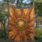 Embossed Sunburst Blanket – Golden Woven Throw | Radiant Boho Decor by Lace & Grit