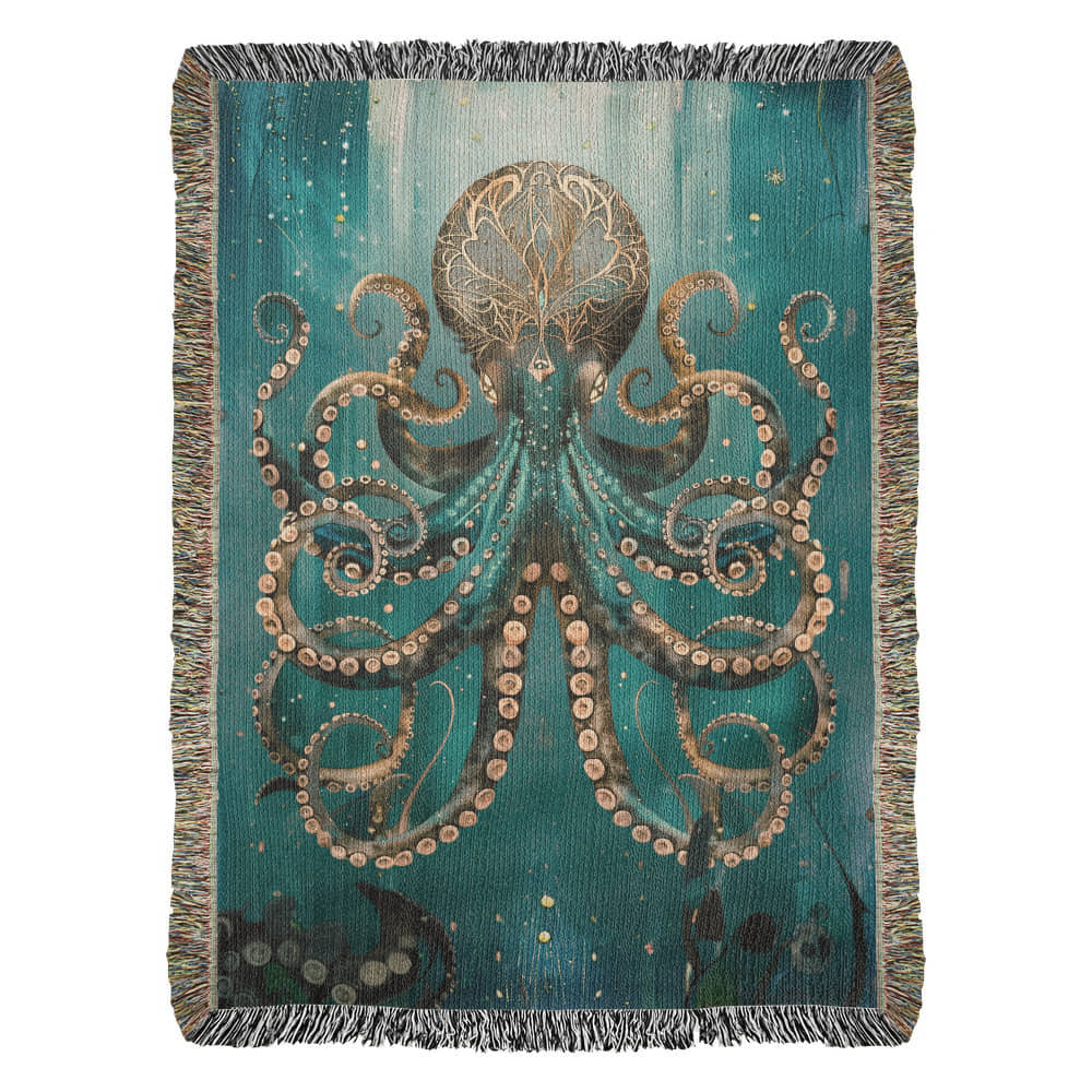 Beaded Look Octopus – Woven Throw Blanket