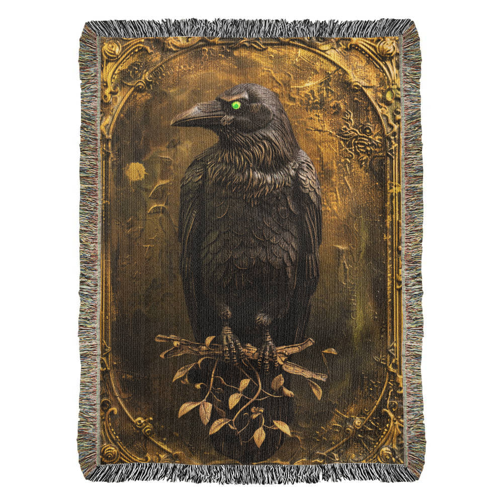 Embossed Raven – Woven Throw Blanket