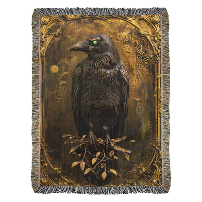 Embossed Raven – Woven Throw Blanket