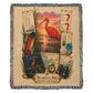 Scarlet Ibis Woven Throw Blanket | Coastal Bird Decor | Cotton Tapestry Throw | Naturalist Journal Gift