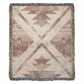 Desert Bloom Woven Blanket – Faded Blush Tribal Boho Throw