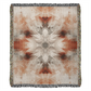Red Earth Ritual Woven Blanket – Mystical Boho Sunburst Throw
