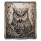 Mystical Owl Woven Blanket – Boho Wildlife Tapestry Throw | Intricate Nature-Inspired Decor