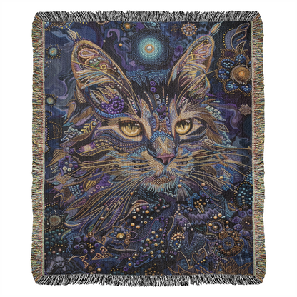 Celestial Cat – Woven Throw Blanket