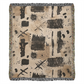 Nomad Script Woven Blanket – Primitive Abstract Boho Throw