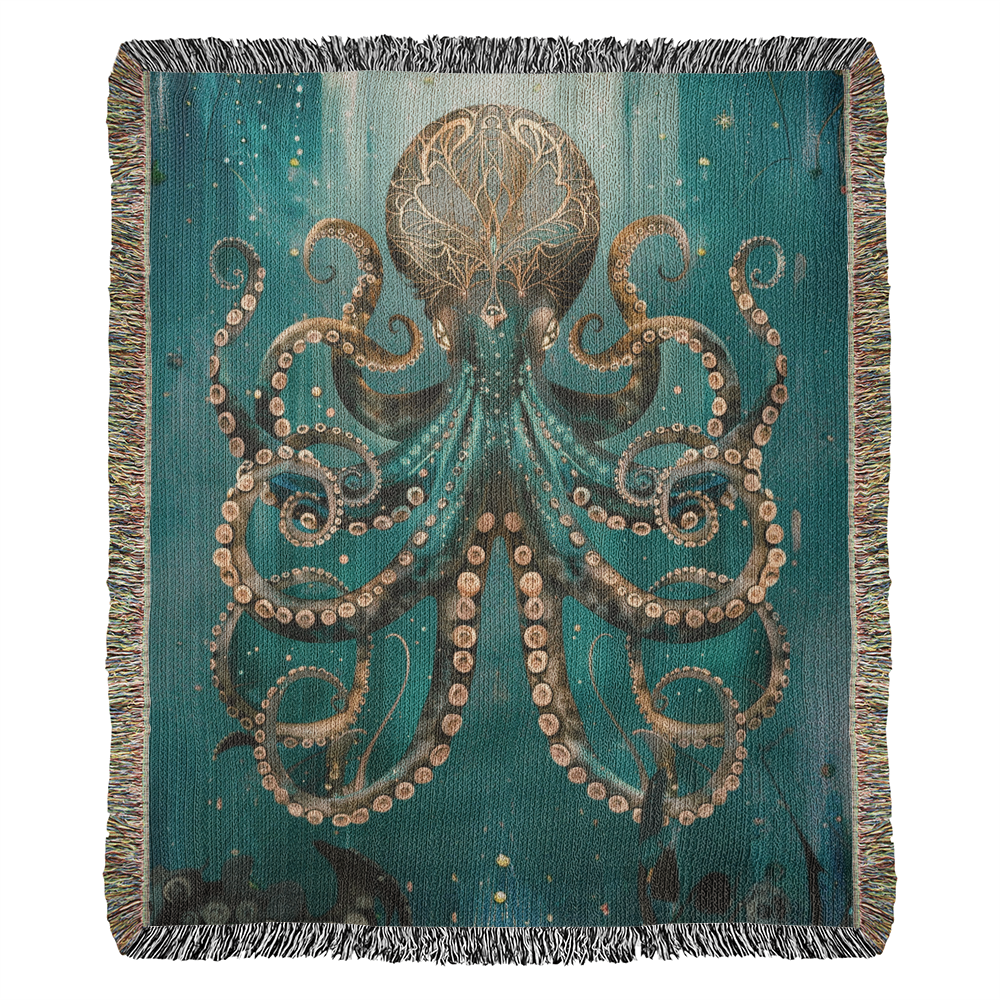 Beaded Look Octopus – Woven Throw Blanket