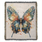 Metamorph Woven Blanket – Watercolor Butterfly in Motion