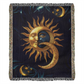 Embossed Sun & Moon Blanket – Celestial Woven Throw | Cosmic Boho Decor by Lace & Grit