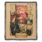 Roseate Spoonbill Woven Throw Blanket | Coastal Bird Decor | Cotton Tapestry Throw | Naturalist Journal Gift
