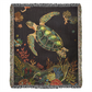 Beaded Look Sea Turtle Blanket – Ocean-Inspired Woven Throw | Coastal Boho Decor by Lace & Grit