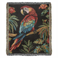 Tropical Parrot Heirloom Woven Blanket – Bold Boho Jungle Vibes