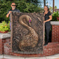 Embossed Swan Blanket – Bronze Woven Throw | Elegant Boho Decor by Lace & Grit