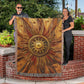 Embossed Sunburst Blanket – Golden Woven Throw | Radiant Boho Decor by Lace & Grit