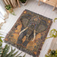 Boho Elephant Woven Blanket – Beaded-Inspired Tapestry with Tribal Floral Accents