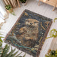 Boho River Otter Blanket – Beaded Look Textile Art in Deep Earth Tones | Boho Nature Lover Gift