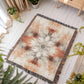 Red Earth Ritual Woven Blanket – Mystical Boho Sunburst Throw
