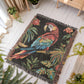 Tropical Parrot Heirloom Woven Blanket – Bold Boho Jungle Vibes