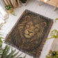 Beaded Lion Blanket – Spiritual Strength & Regal Bohemian Tapestry Throw