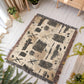 Nomad Script Woven Blanket – Primitive Abstract Boho Throw