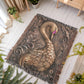 Embossed Swan Blanket – Bronze Woven Throw | Elegant Boho Decor by Lace & Grit