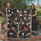 Blossom & Birds | Botanical Cardinal Woven Blanket for Cozy Boho Spaces